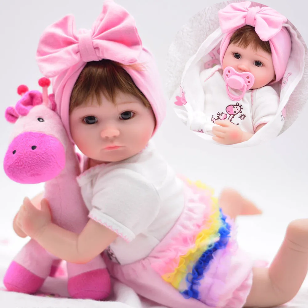 

16"40cm Reborn silicone bebe Alive vivid Baby girl simulation babies dolls lifelike child birthday gift kid lovely doll present