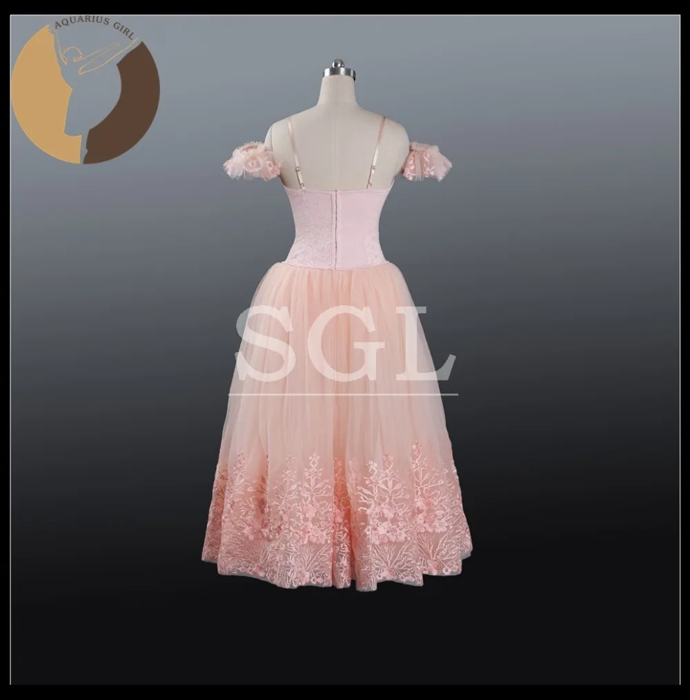 2016 Бесплатная доставка розовые длинные юбки для взрослых балета соревнований