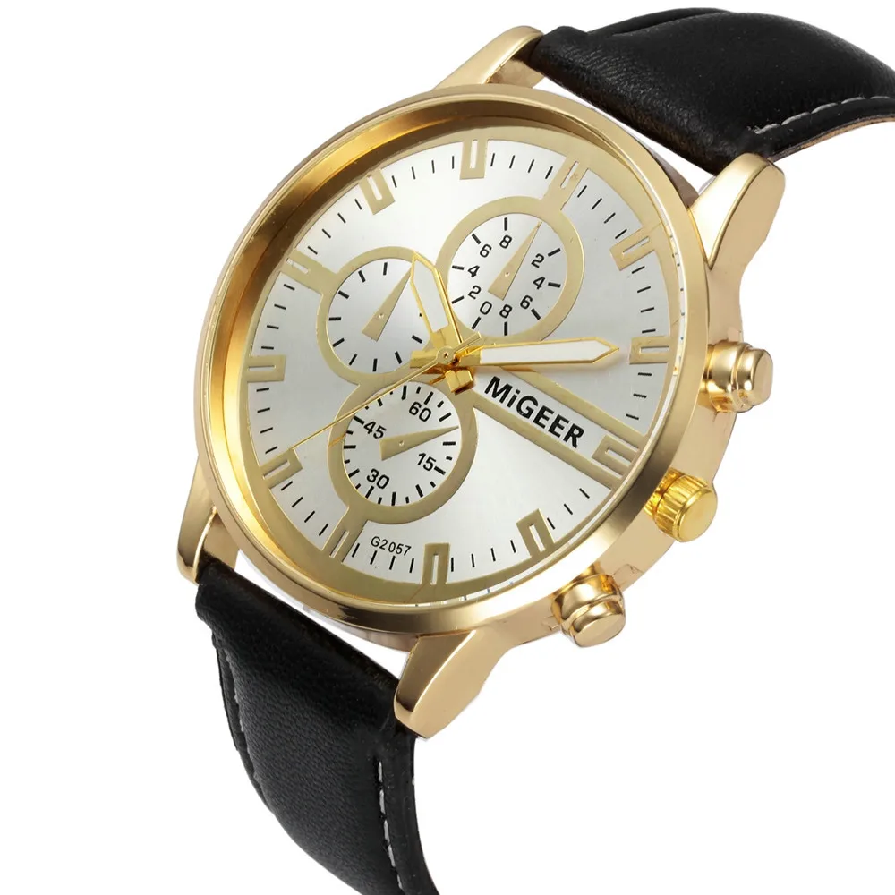 

DISU Men Watch Classic Leather Strap Quartz Casual wristwatch mens watches mens 2020 clock men