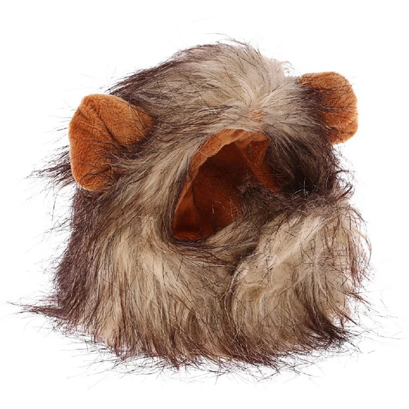 Кошка, собака, костюм для домашних животных, голова льва, Поддельные Уши, превращаются в новую домашнюю забавную шляпу, домашнее животное, парик для кота, смешной, повернутый львом, головной убор, парик