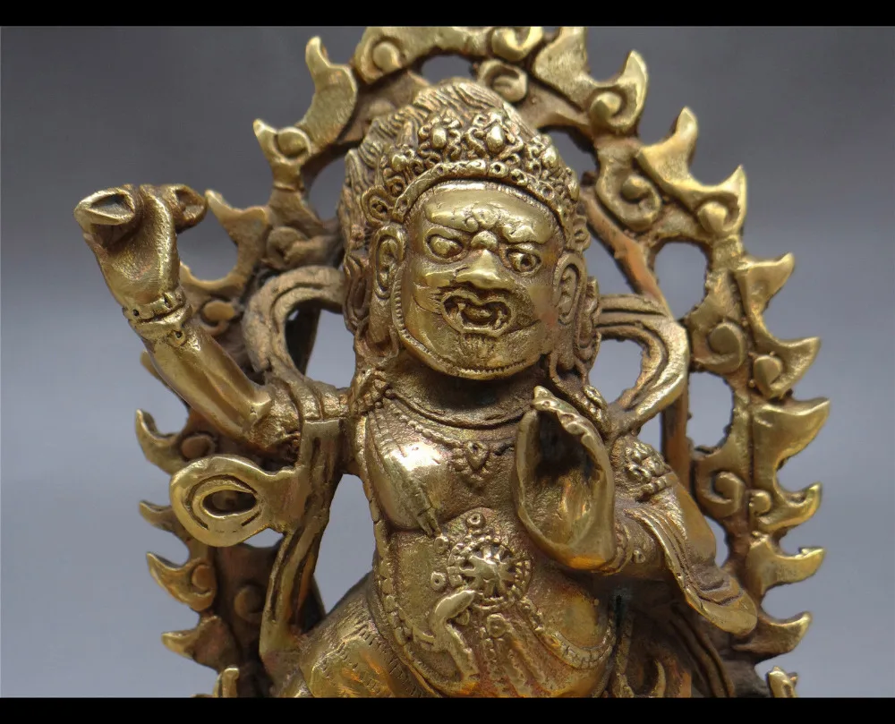 Китай тибетский буддийский индуизм Чистая медь литье Vajrapani идеальная