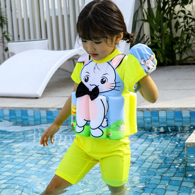 Плавающий купальный костюм Детская плавучий цельный для маленьких девочек