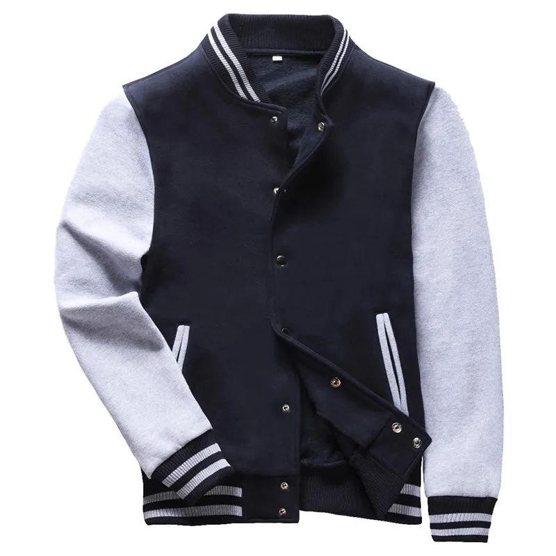 

2021 New Collection Men Baseball Jacket Bomber Jacket Man Patchwork Jacket Coats Fashion Rib Sleeve Bottom Jackets Free Shipping