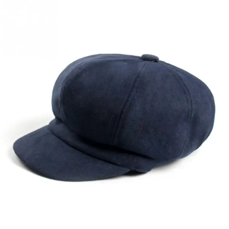 Navy blue Новинка осень зима унисекс Уличная Повседневная Ретро газетная Кепка восьмиугольная кепка мужская wo Мужская мягкая кашемировая Кепка таксистка Кепка газетная Кепка - Цвет: Navy blue