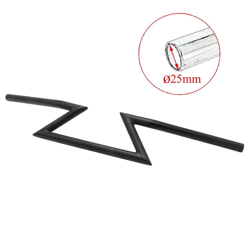 Black 25mm " 25 мм мотокросса Универсальный Драг руль Z Bars для Harley Cruiser Custom Touring для чоппера захваты для боббера - Цвет: Black 25mm