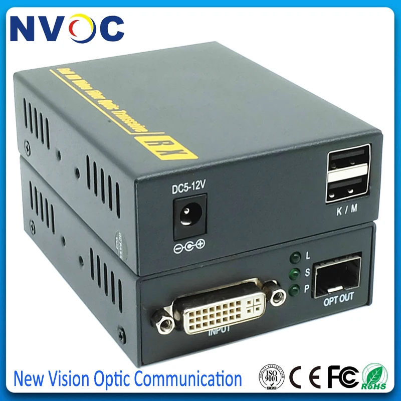 DVI волоконный USB KVM удлинитель по волокну клавиатура мышь Оптический Аудио