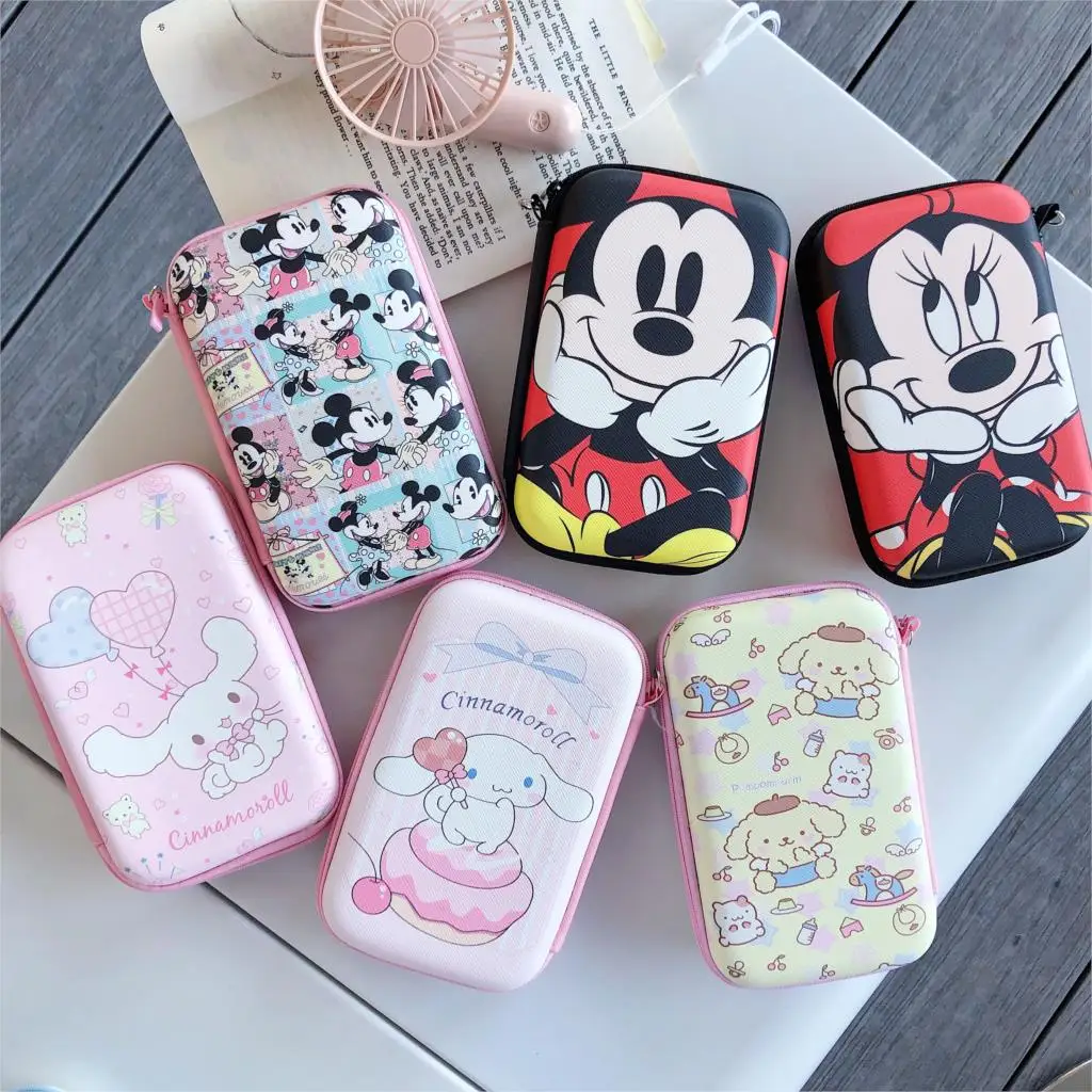 10 см* 16,2 см сумка на молнии для наушников power Bank большой ящик для хранения Cinnamoroll pomparin Русалка Алиса принцесса узор