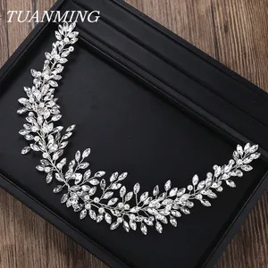 rhinestone crystal headband bride hair accessories women crystal pearl headband wedding bride hairband head jewelry free global shipping