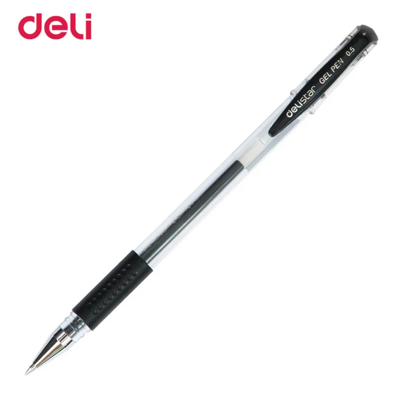 Deli Pen 12 шт. 0 5 мм гелевые ручки поставки стационарная гелевая ручка для студентов