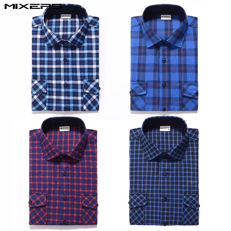 Мужская Фланелевая рубашка в клетку красная Повседневная приталенная брендовая