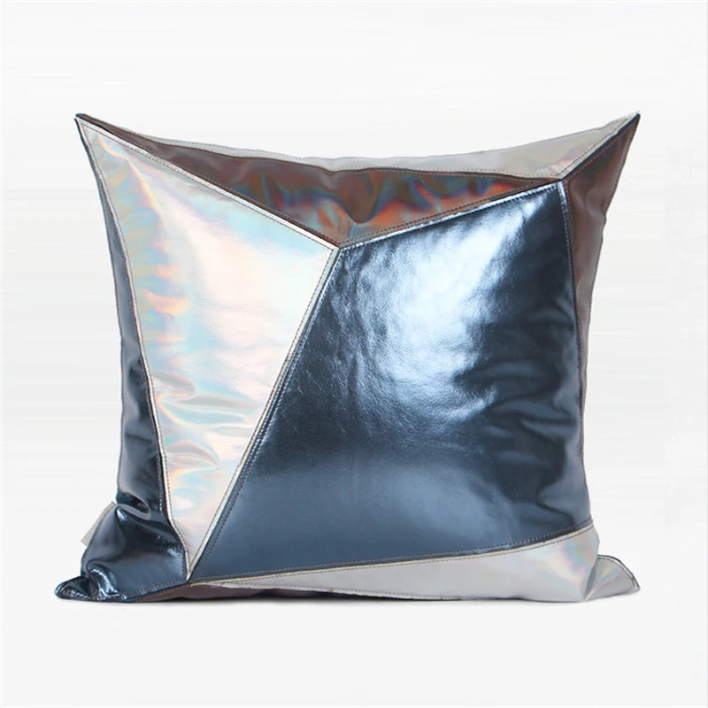 Роскошная Кожаная подушка из искусственной кожи, чехол Cojines Decorativos Para Sofa, однотонный лоскутный чехол, накидка на подушку, подушки Housse Se Coussin