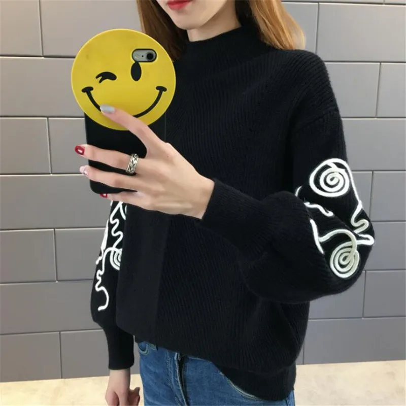 Neploe свитер женский корейский Pull Femme Hiver джемпер крючком с пышными рукавами пуловер Sueter Mujer вязаные свитера с высоким воротом 36816