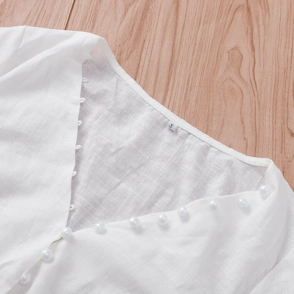 Женское летнее Короткое мини-платье Boho вечернее пляжное платье белое