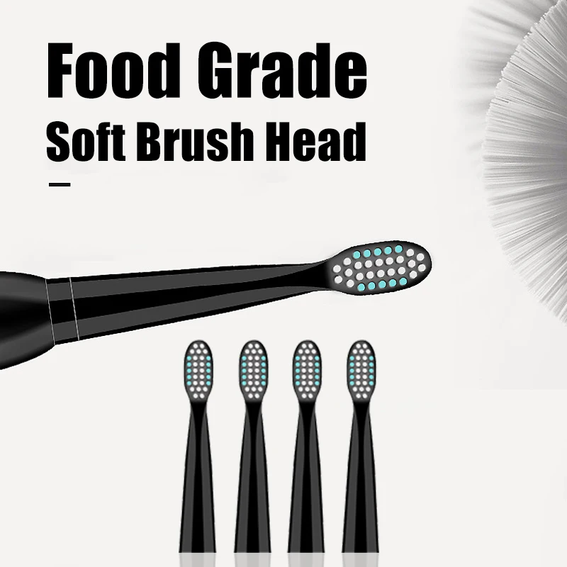 Brosse à dents électrique Rechargeable, ultrasonique, lavable, électronique, blanchiment, étanche, tête remplaçable