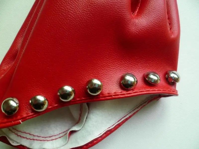 Хорошее качество! Женские кожаные перчатки из ПУ кожи с заклепками Вечерние