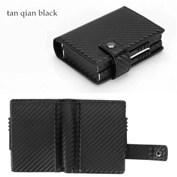 tan qian black X-35C BISI GORO алюминиевый кошелек кредитный держатель для карт металлический с блокировкой RFID многофункциональный кошелек дорожный металлический чехол - Цвет: tan qian black X-35C
