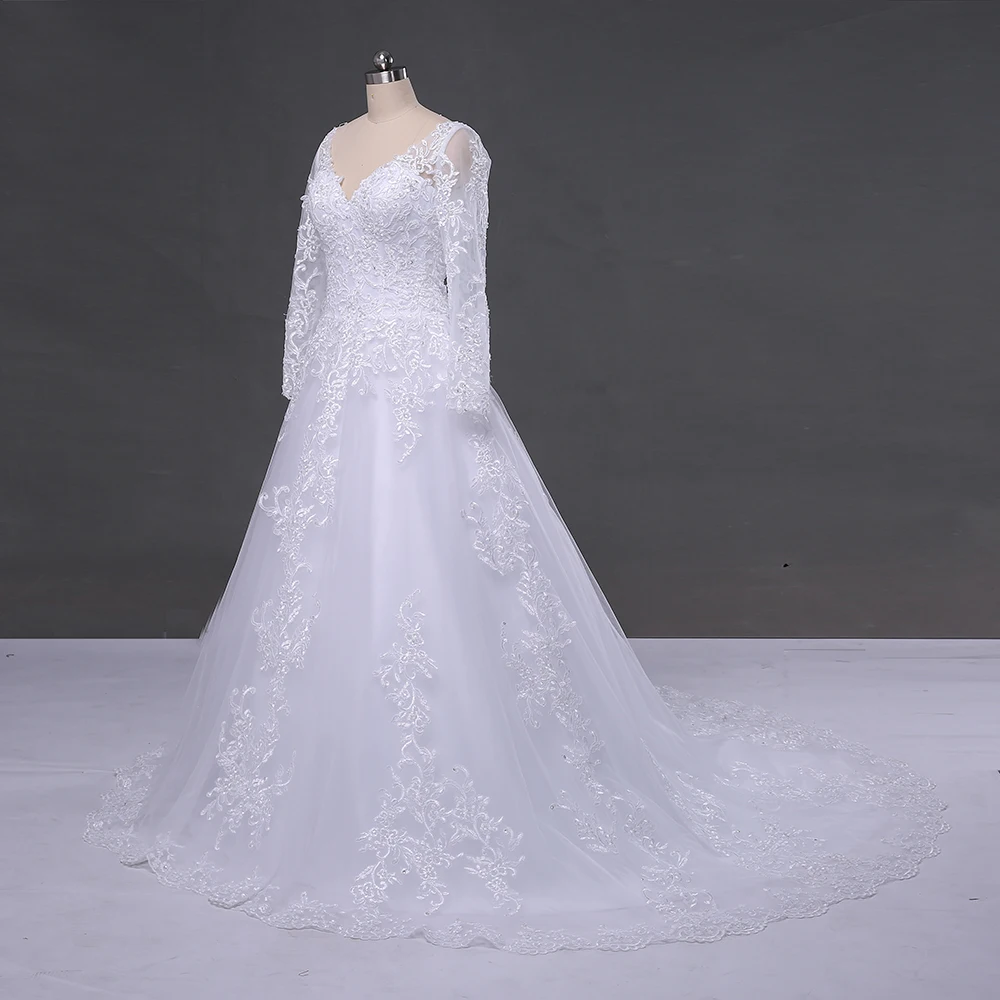Vestido De Noivas 2018 белое кружевное платье невесты винтажные кружевные свадебные