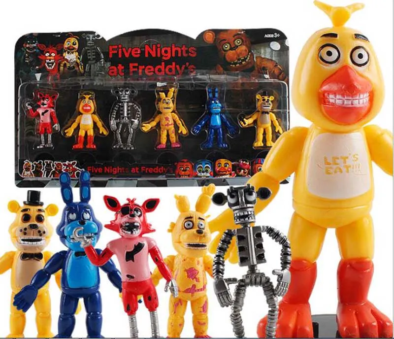 6 шт./компл. 10 см Five Nights At Freddy's FNAF Funtime Foxy Freddy Ballora Ennard кукольная плюшловушка ABS
