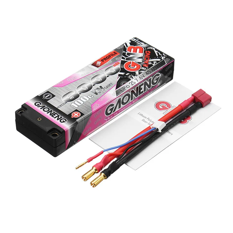 Gaoneng 7 6 V 6000mAh 100C 2S HV 4 35 перезаряжаемая Lipo батарея 5 0 мм вилка типа &quotбанан&quot T для
