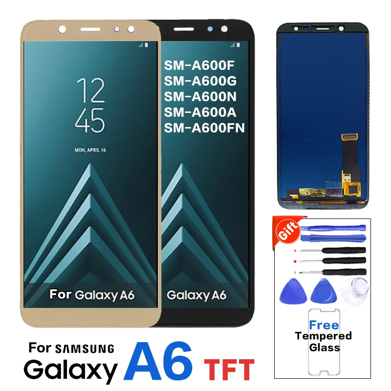 TFT LCD для SAMSUNG Galaxy A6 2018 ЖК-дисплей кодирующий преобразователь сенсорного экрана в