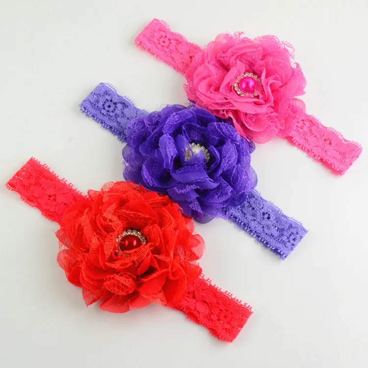 Детская шифоновая повязка на голову 16 цветов 48 шт./лот|lace headband|headbands for girlsdesigner headband