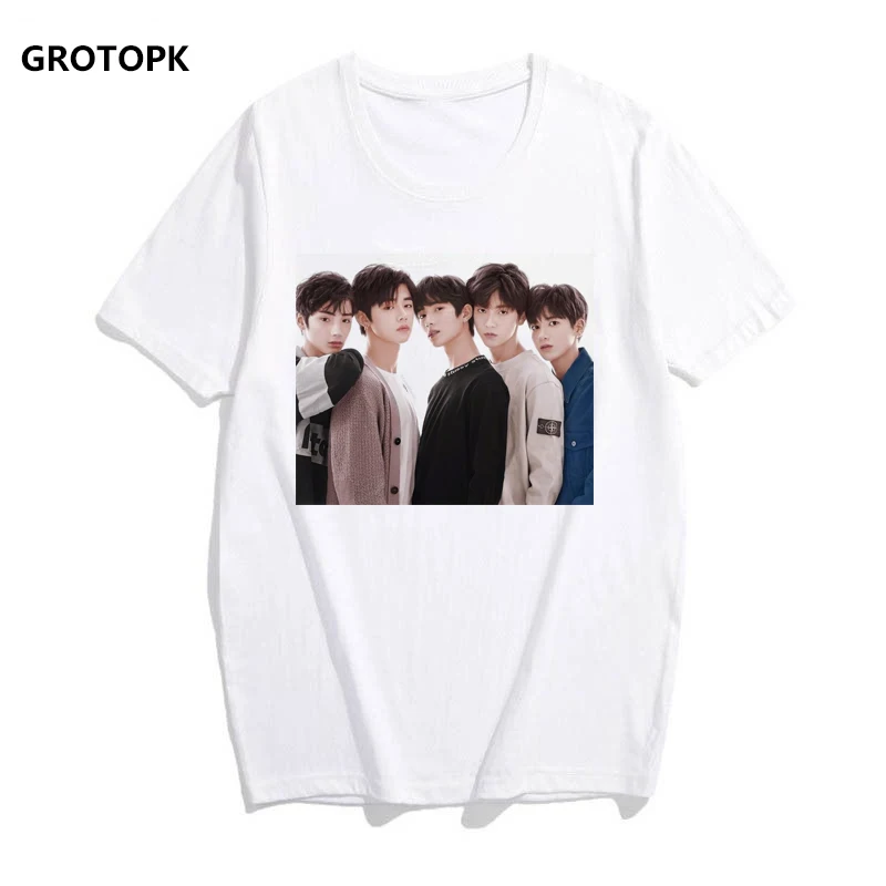 Kpop идолы TXT женские футболки повседневные Харадзюку белые футболки топы летние женские футболки с коротким рукавом футболки