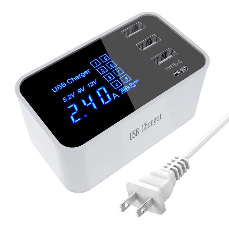 Оригинальное зарядное устройство USB быстрое 2 0 Type C умное со светодиодным