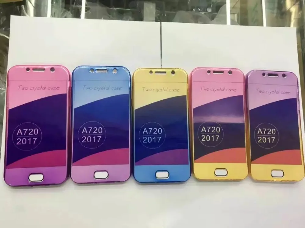 Touchable 360 Protective Gradient Color Case For Samsung galaxy A3 A5 A7 2017 Soft TPU Front Back Cover A320 A520 A720 |