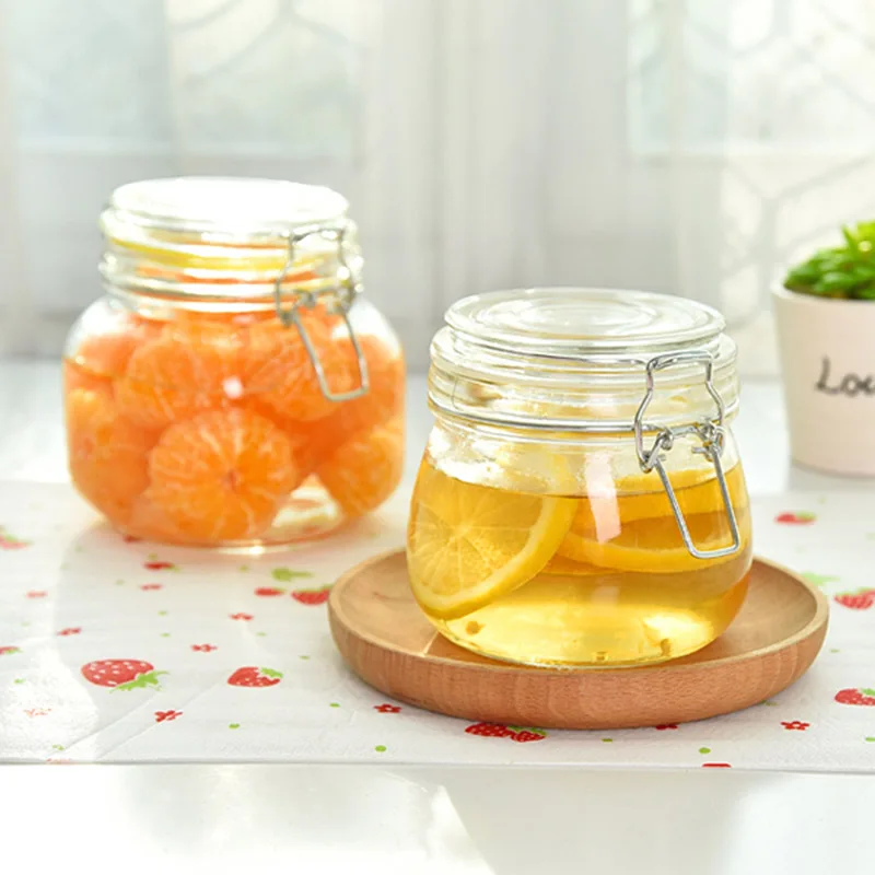 Новая прозрачная стеклянная бутылка для хранения пищевых продуктов герметичная
