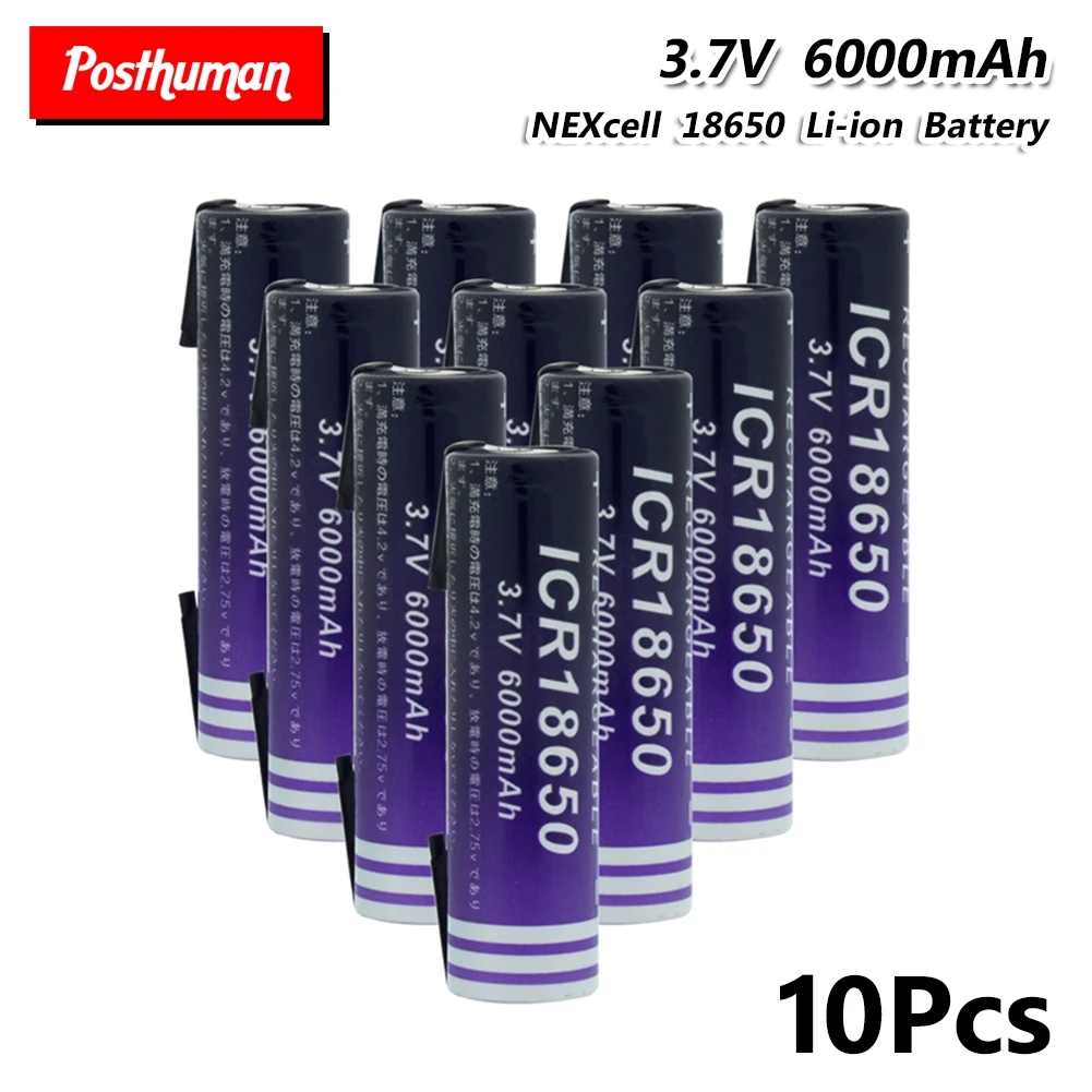 18650 литий ионная батарея 6000mAh 3 7 V перезаряжаемые литиевые сменные батареи