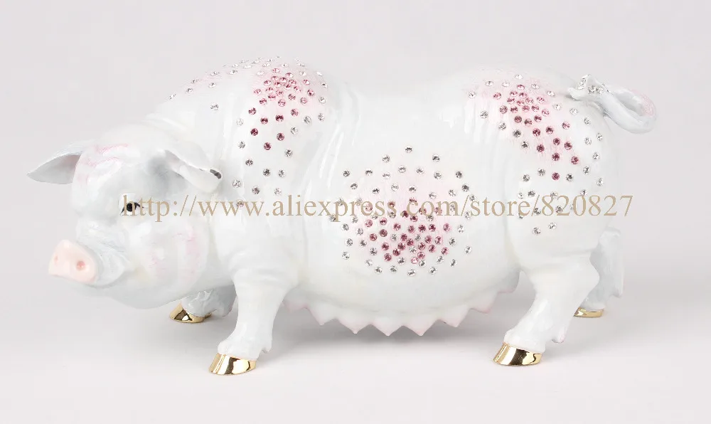Large Pig Metal Trinket Jewelry Pill Box Money Giant New Piggy Banks Pigs Decorative Large Big Home Display Craft