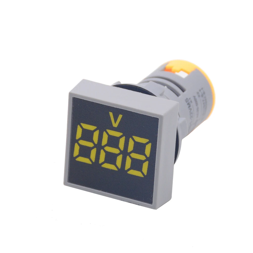 Yellow Voltmeter 22 мм AC20-500V 0-100A цифровой светодиодный вольтметр измеритель напряжения индикатор пилотный светильник Амперметр тестер тока Датчик авто - Цвет: Yellow Voltmeter