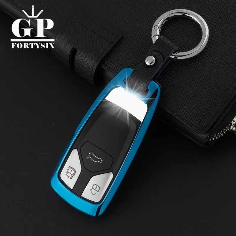 GPFORTYSIX цинковый сплав кожаный автомобильный чехол для брелка с ключом AUDI A4 B9 Q5 Q7 TT
