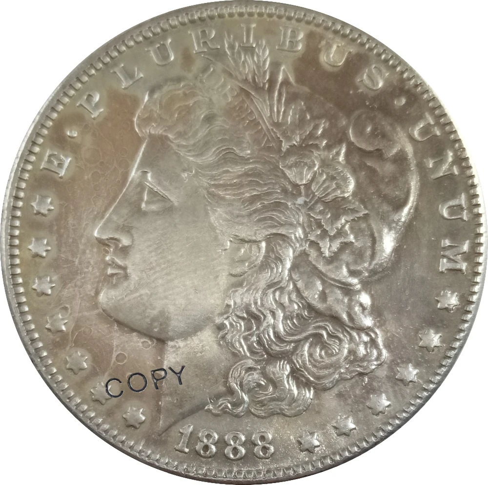 Копии посеребренных монет США 1 доллар моргановский 1888 o s | Дом и сад