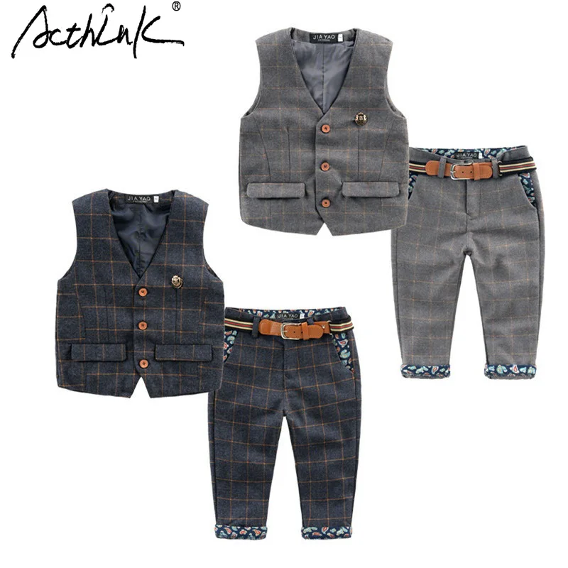 Костюм детский Свадебный с ремнем и цветочным принтом TC023 в английском стиле