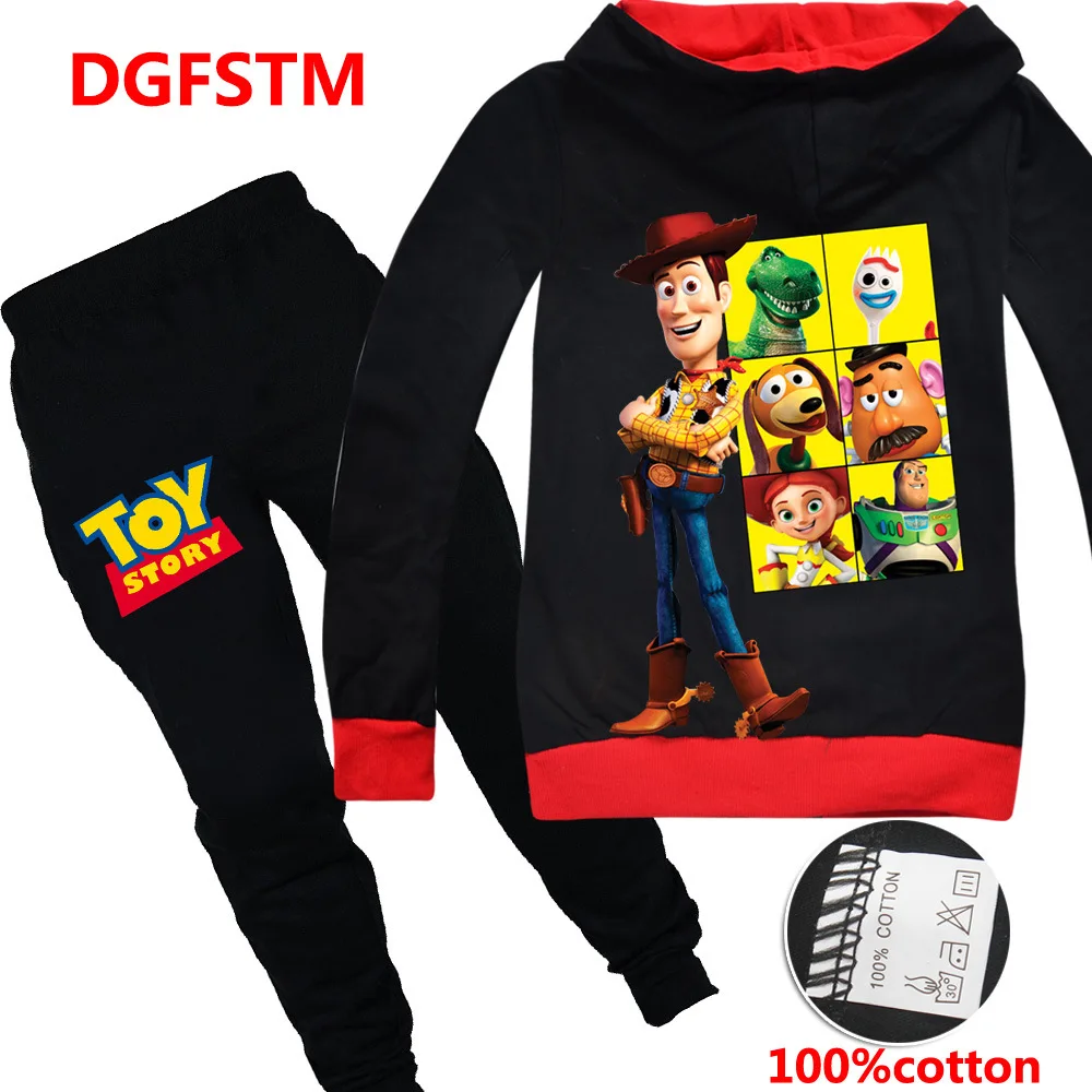 Комплект одежды для мальчиков и девочек с принтом Toy Story 4 толстовка капюшоном +