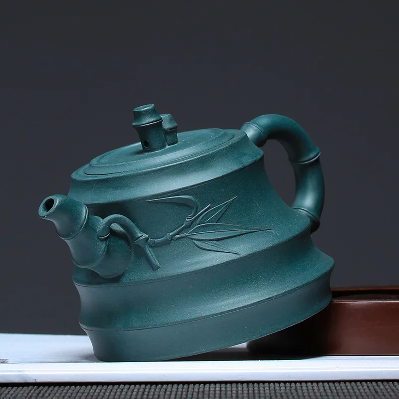 

Dark Green Mud Bamboo Pot Yixing Purply Clay Teapot Chinese Kongfu Tea Pots