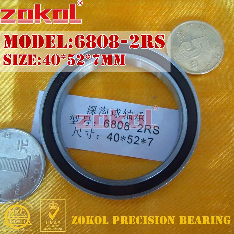 Подшипники ZOKOL 6808 RS 2RS ZZ 6808ZZ Глубокие шаровые подшипники 40*52*7 мм|bearing bearing|bearing