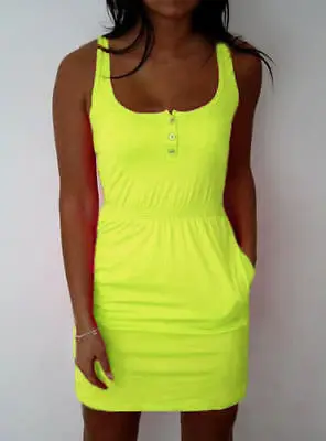 Женское платье мини летнее повседневное без рукавов на кнопках для вечеринки