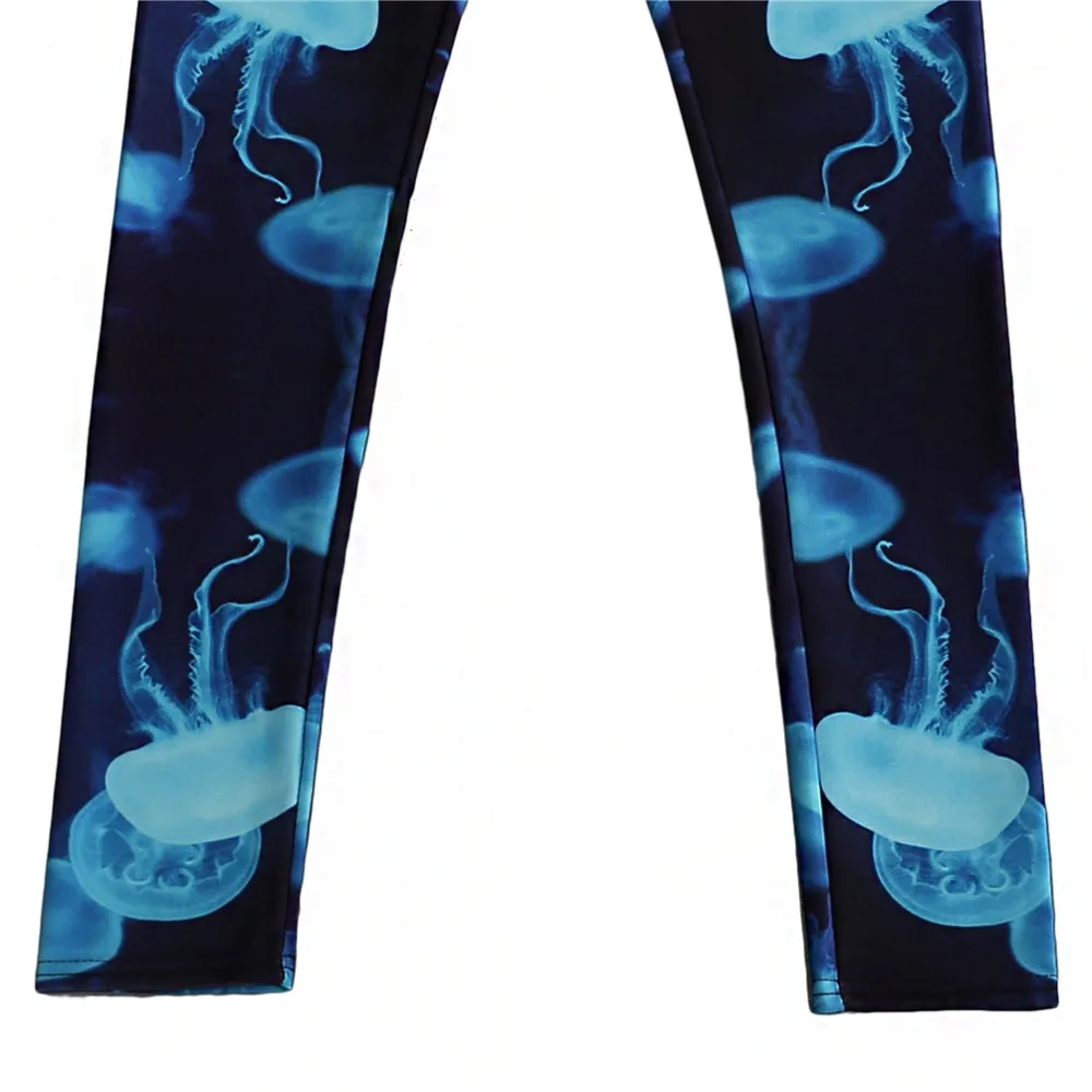 

New Arrival! Elastic Pants Blue Dream Jellyfish Pattern Women Leggings 7 sizes Fitness Clothing Free Shipping