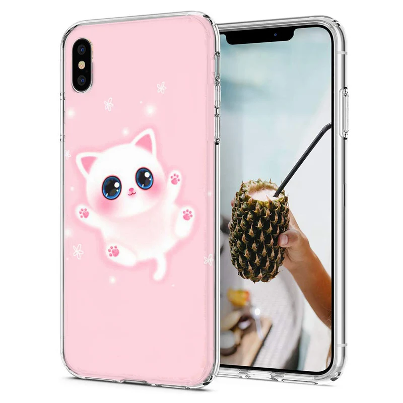 Soft Phone Case For iPhone X XS XR Covers TPU Colorful Pig Cat Cute Pattern Painted Fundas iPhone6 7 Max M111 |