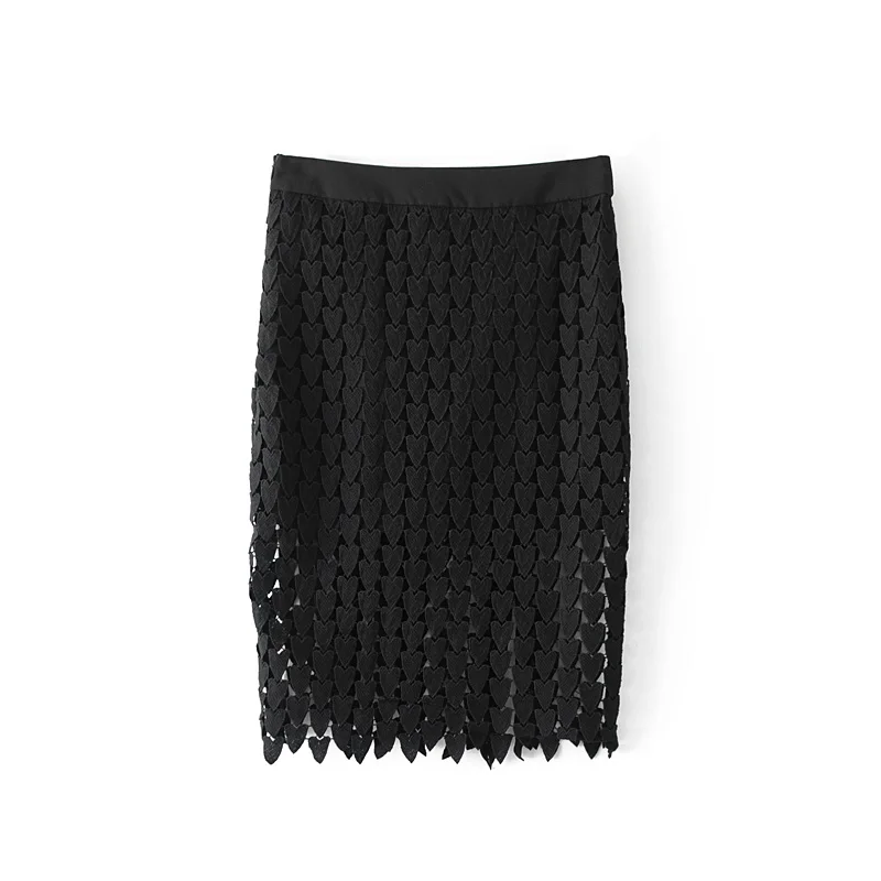 High Waist Skirt 2017 Lace Womens Skirts Female Solid Black Feminino Vintage Formal Knee-Length Ladies pencil skirt | Женская одежда