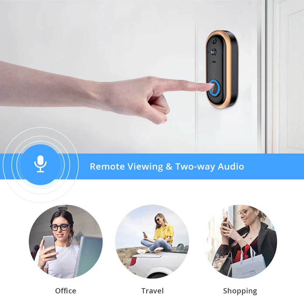 Wi fi дверной звонок DEFEWAY IP камера ночного видения беспроводная видеокамера с