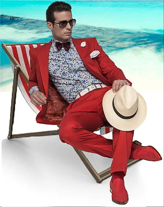 

Latest Coat Pant Design Italian Red Satin Men Suit Slim Fit 2 Piece Groom Tuxedo Custom Fashion Prom Blazer Vestidos Jacket+Pant