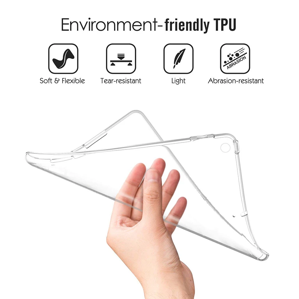Чехол для планшета Tendway iPad 2017/2018 9 7 Pro 10 5 Air 2 Mini 4 прозрачный мягкий силикон ТПЭ