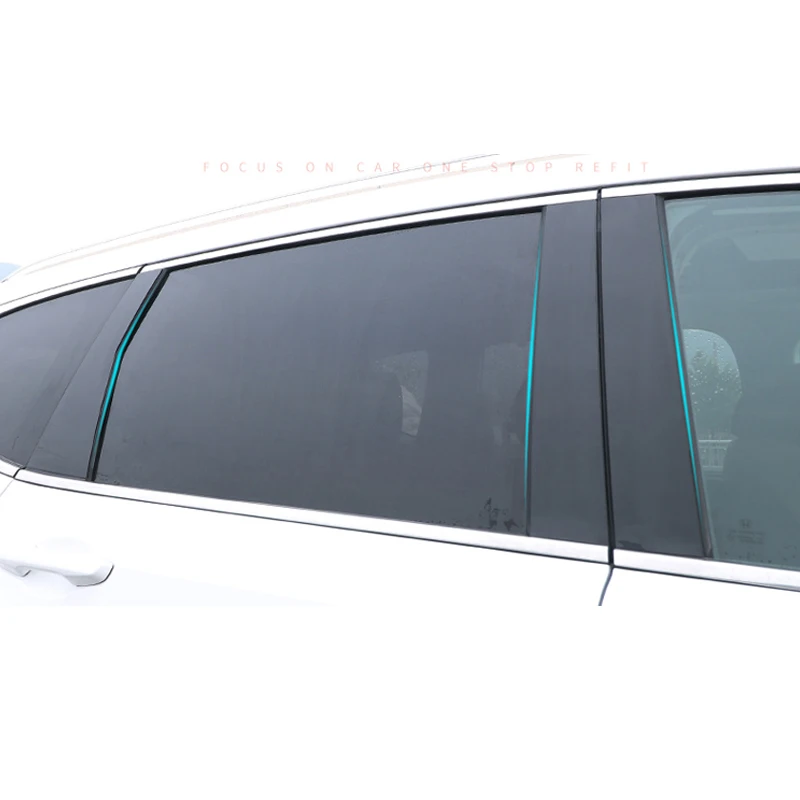 Автомобильная ПВХ черная зеркальная оконная накладка стойки столбы крышка отделка протектор Наклейка для Honda CR-V CRV 5th C972