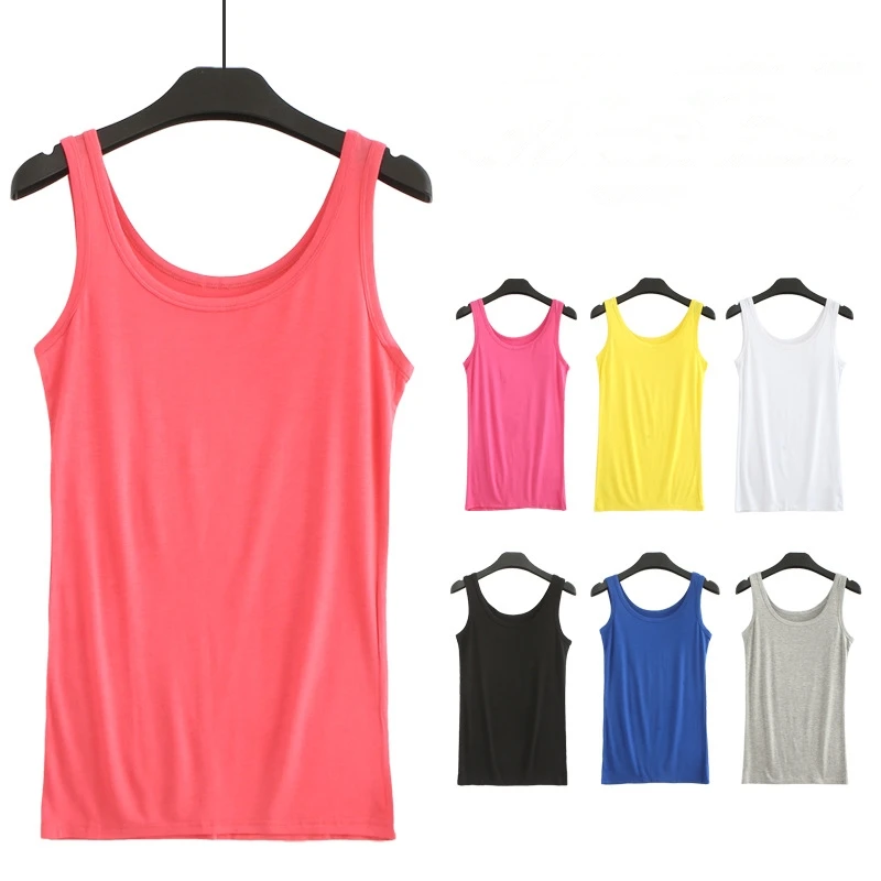 Женская майка для фитнеса CSYWHS однотонная Облегающая карамельных цветов базовая