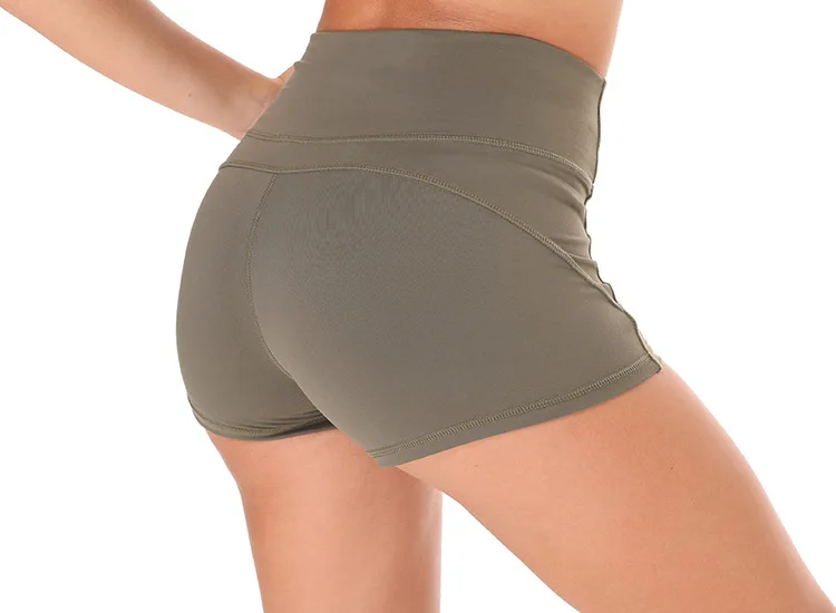 NWT Eshtanga женские спортивные шорты Йога высокие мужские плавки беговые кототкое быстросохнущее упражнения Тренировка Стрейч тренировочные шорты - Цвет: Olive
