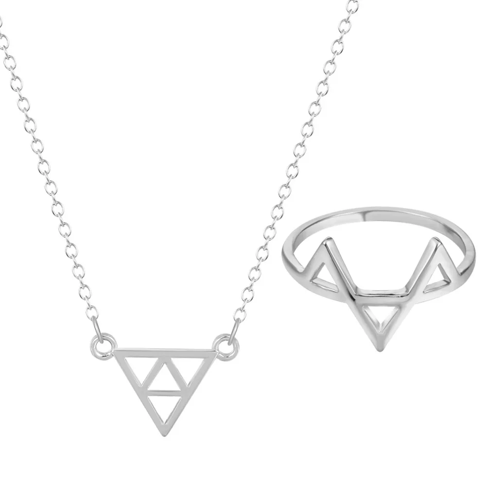 QIAMNI треугольное ожерелье крошечная геометрическая форма ожерелья для женщин