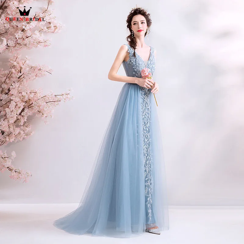 Модное вечернее платье трапеция с v образным вырезом съемная юбка Тюлевое